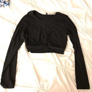 Black Express Key Hole Crop Top